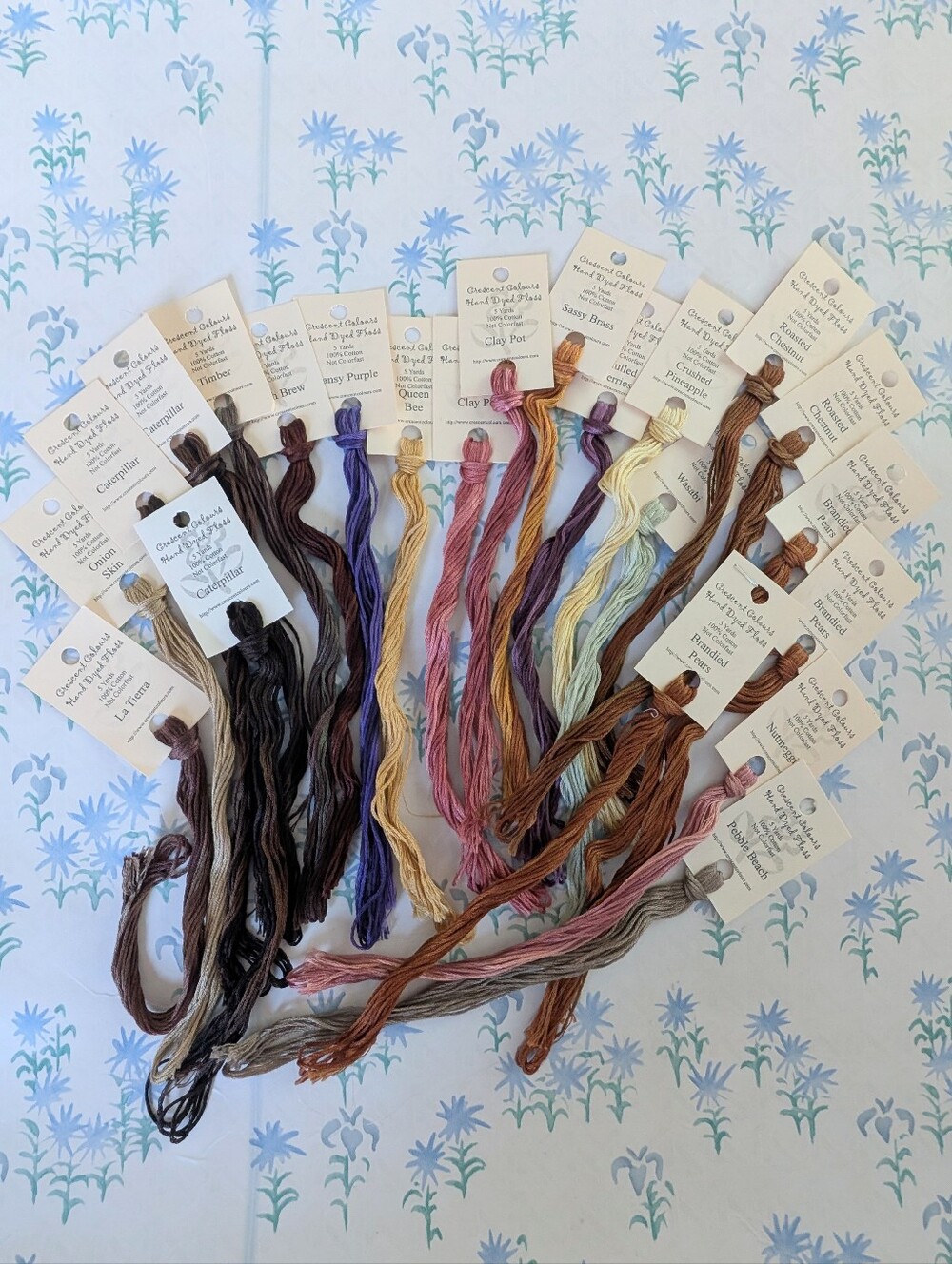 Group 22 Crescent Colours Hand Dyed Cotton Embroidery Floss Hanks NEW Crafts DIY